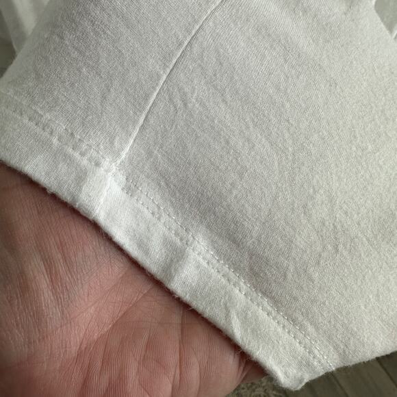 joan vass new york women’s large white twist-front tee soft stretch top - Picture 3 of 9